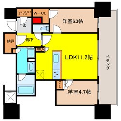 シエリアタワー大阪天満橋の物件間取画像